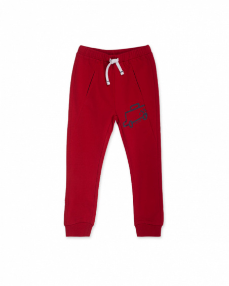 Boys red sales jogging bottoms