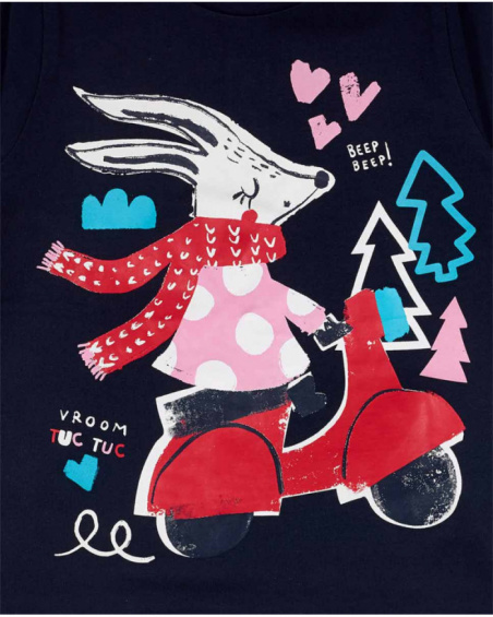 Road to Adventure for girl blue jersey t-shirt