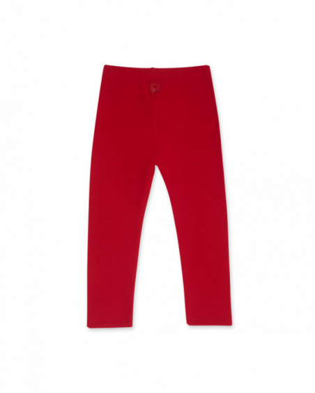 Red plush leggings for girls Road to Adventure