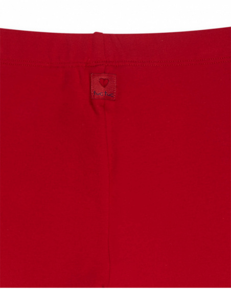 Red plush leggings for girls Road to Adventure