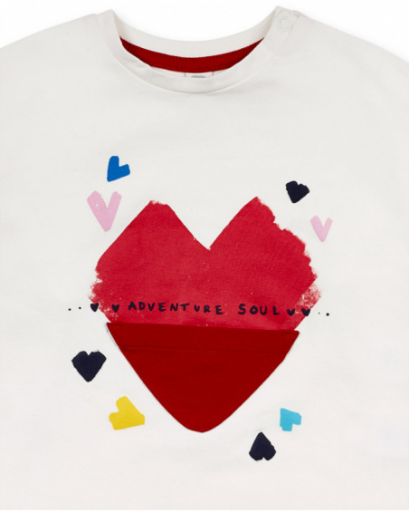 Road to Adventure for girl white knit t-shirt