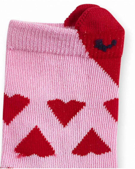 Set of 2 blue and pink socks for girls Road to Adventure