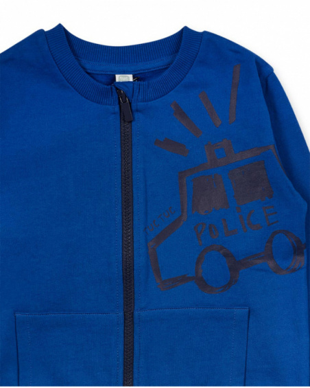 Blue fleece jacket for boys Road to Adventure