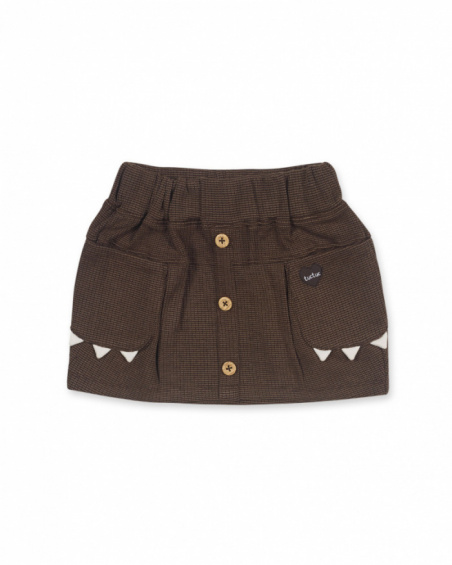Brown knit skirt for girl My Troop