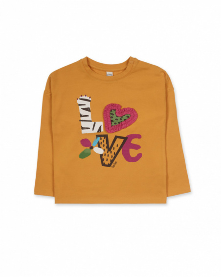 Yellow knit T-shirt for girls My Troop