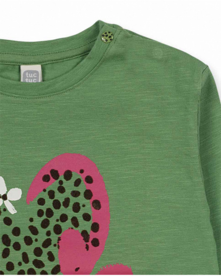 Green knit T-shirt for girl My Troop
