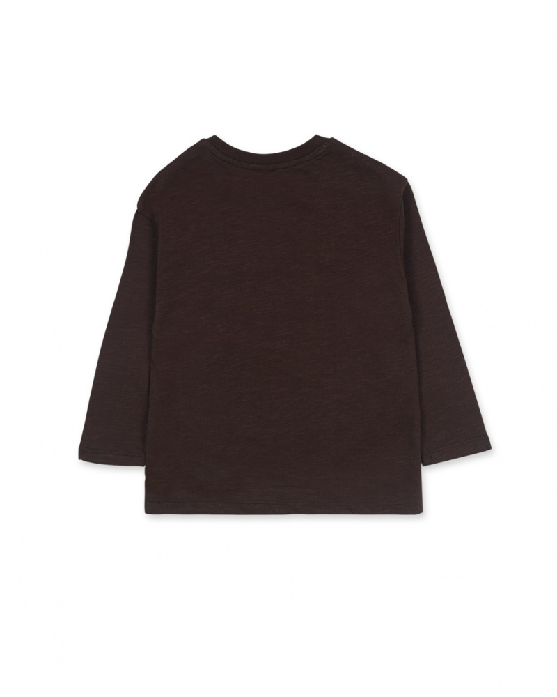 boys brown long sleeve shirt