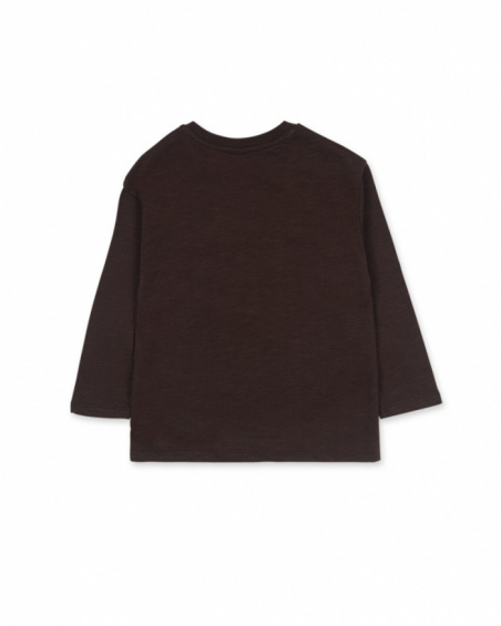 Brown knit T-shirt for boy My Troop