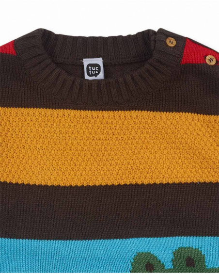 Brown knitted sweater for boy My Troop