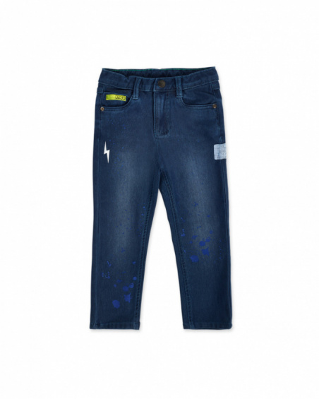 Blue knitted trousers for boy Ocean Mistery