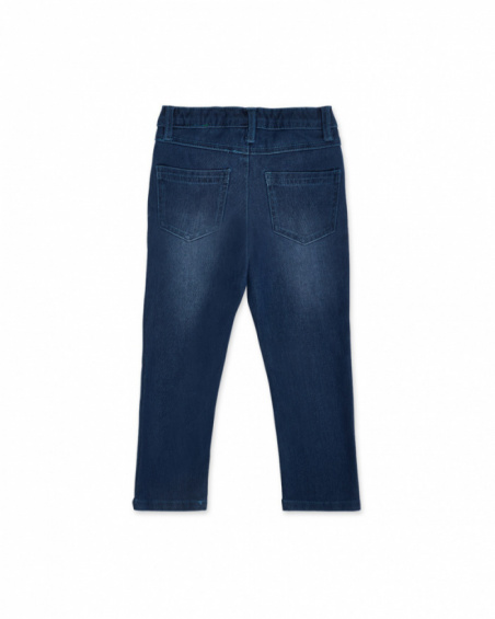 Blue knitted trousers for boy Ocean Mistery