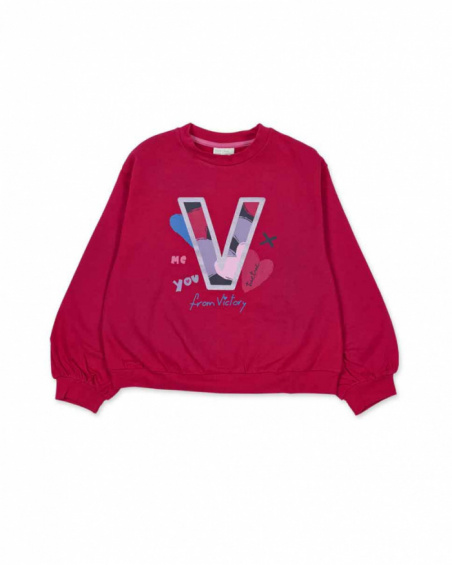 Fuchsia plush sweatshirt for girl Fav Things