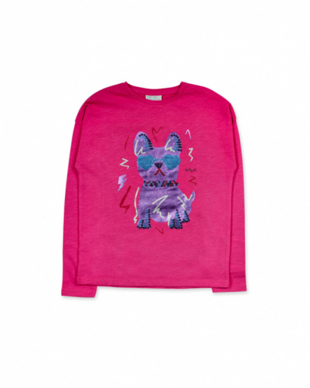 Pink knitted t-shirt for girl Fav Things