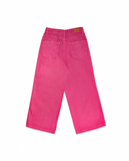 Fuchsia twill trousers for girl Fav Things