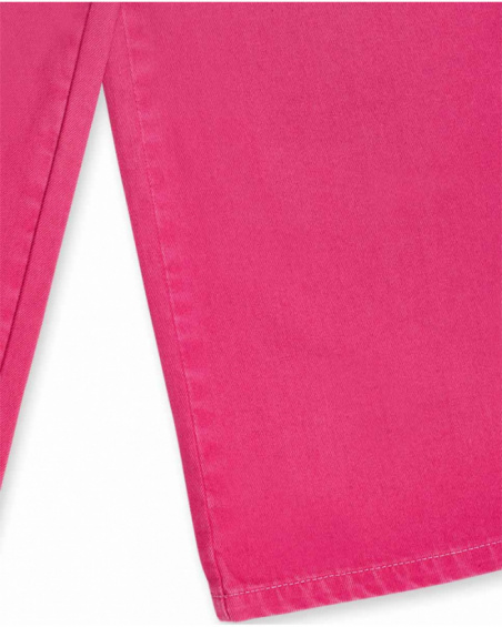 Fuchsia twill trousers for girl Fav Things