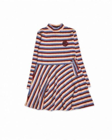 Striped knit dress for girl Natural Planet