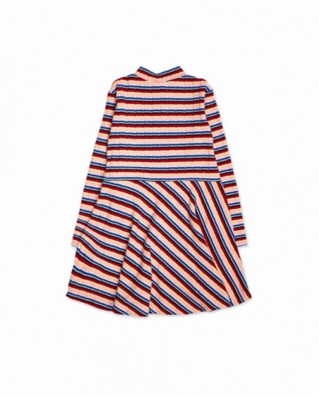Striped knit dress for girl Natural Planet