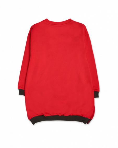Red knit dress for girl Natural Planet