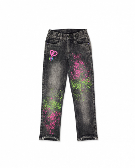 K-Pop for girl gray denim pants