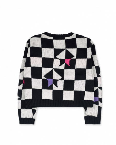 K-Pop for girl checkered knit sweater