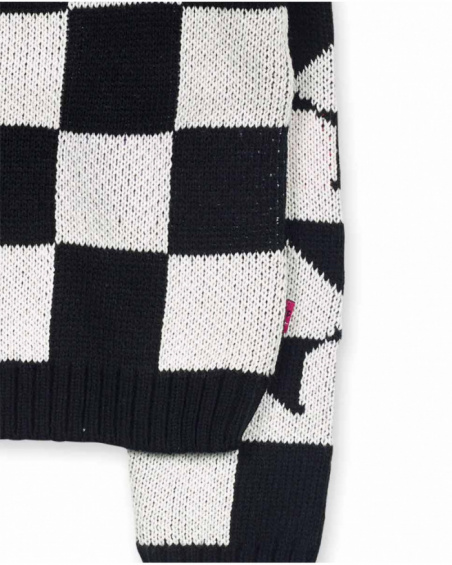 K-Pop for girl checkered knit sweater