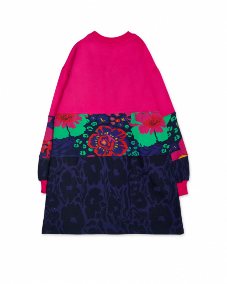 Wild Flower pink plush dress for girl