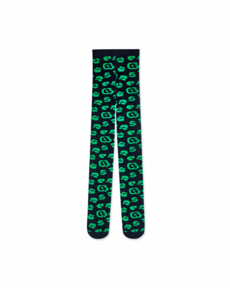 Green tights for girl Wild Flower