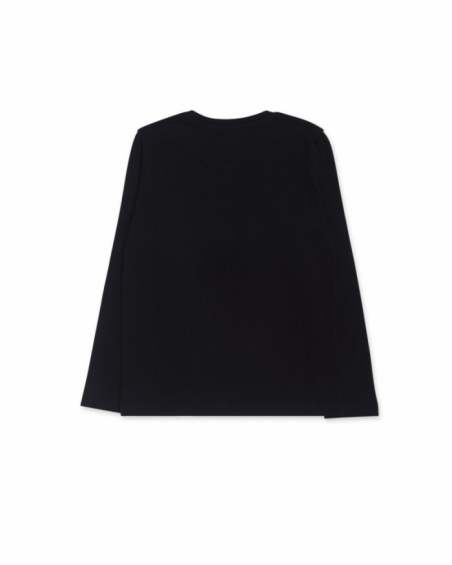 Black knit t-shirt for boys Alterverse collection