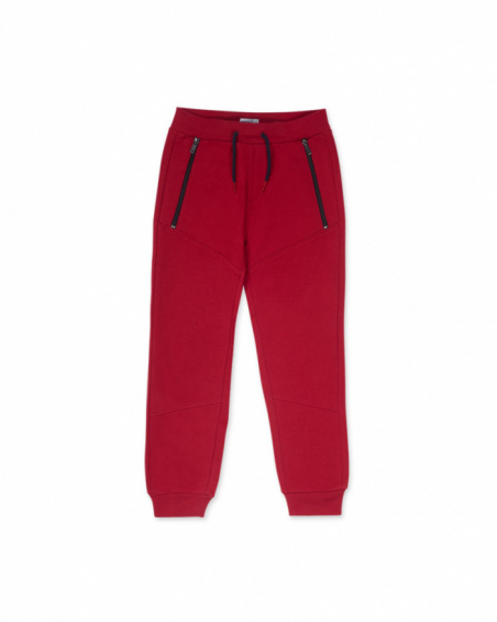 Red knit pants for boys Another Challenge collection