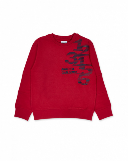Red knit sweatshirt for boys Another Challenge collection