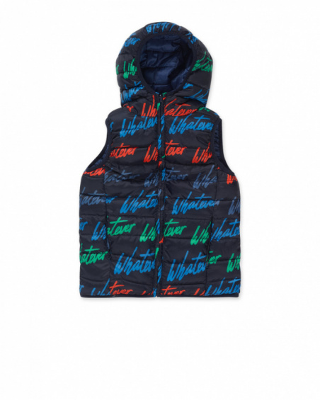 Boys navy blue vest sale