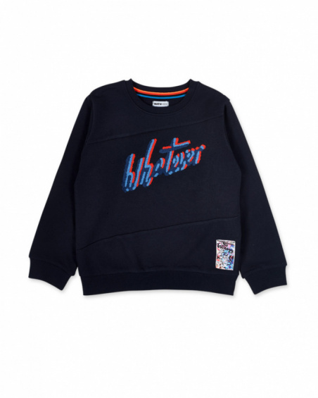 Blue knit sweater for boys Creative Minds collection