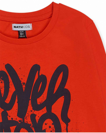 Orange knit t-shirt for boys Creative Minds collection