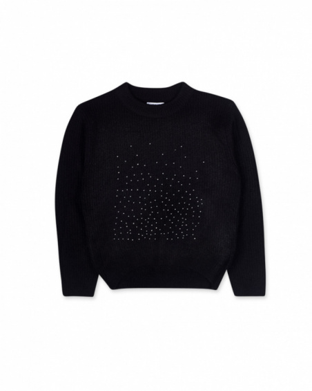 Black tricot sweater for girls Dark Romance collection