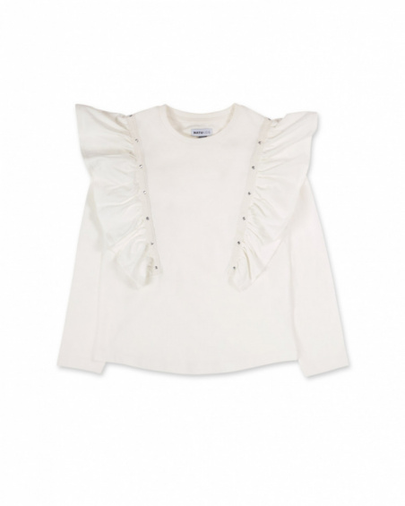 White knit t-shirt for girls Dark Romanc