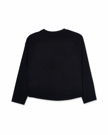 Black knit t-shirt for girls Dark Romance collection