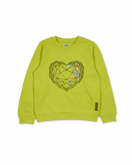 Yellow knitted sweatshirt for girls Digital Dreamer collection