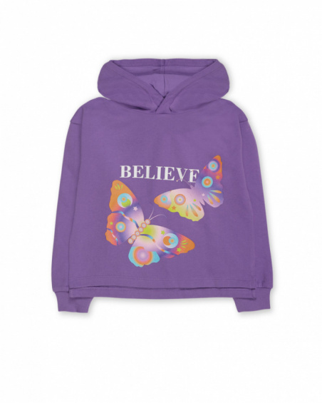 Lilac knitted sweatshirt for girls Digital Dreamer collection