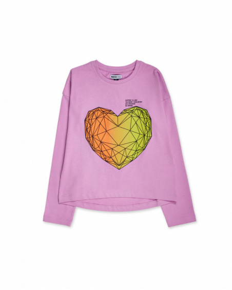 Pink knit t-shirt for girls Digital Dreamer collection