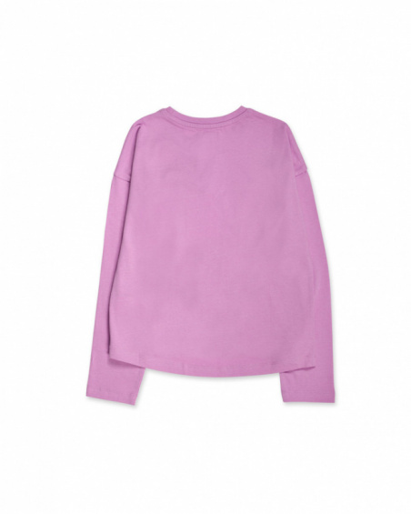 Pink knit t-shirt for girls Digital Dreamer collection