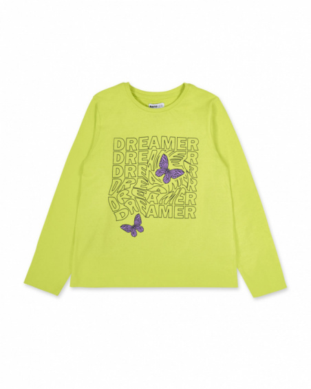 Yellow knit t-shirt for girls Digital Dreamer collection