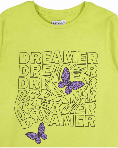 Yellow knit t-shirt for girls Digital Dreamer collection