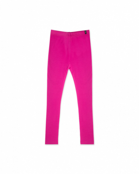Basic pink knit leggings for girls