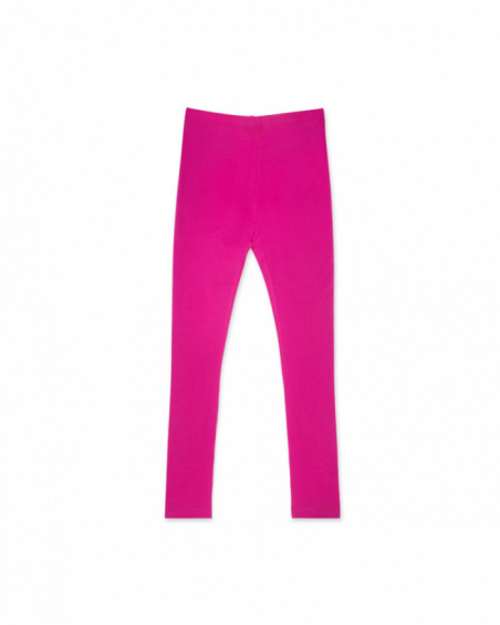 Basic pink knit leggings for girls