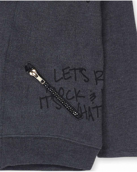 Black sweatshirt for boys Let's Rock Together collection
