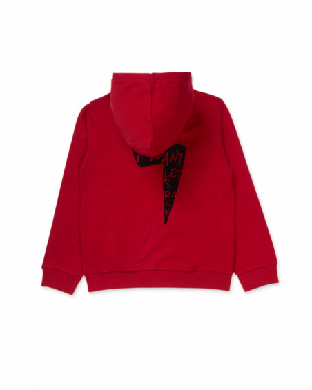 Red knit jacket for boys Let's Rock Together collection