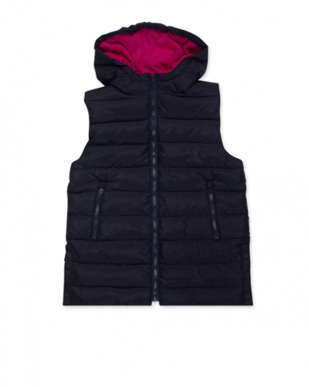 Blue flat vest for girls Love to Learn collection