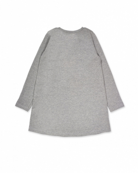 Gray knit dress for girls Love to Learn collection