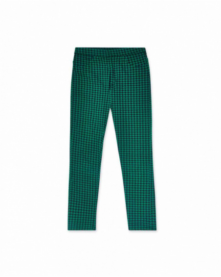 Green knit leggings for girls Love to Learn collection