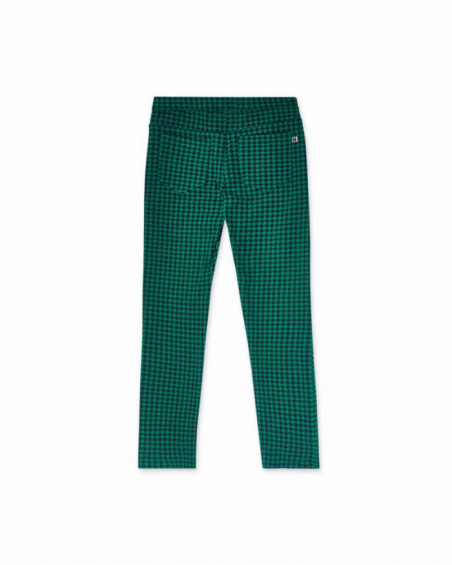 Green knit leggings for girls Love to Learn collection